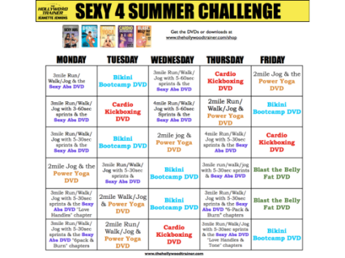 The Sexy For Summer Workout Calendar