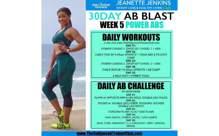 30Day Ab Blast Challenge Week 5 Day 21 to Day 25 Jeanette Jenkins